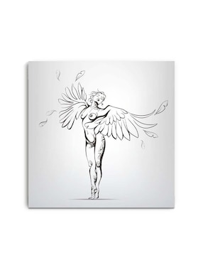 Cuadro decorativo Canvas Art Mujer desnuda con alas de ángel con barniz a registro