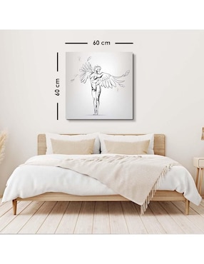 Cuadro decorativo Canvas Art Mujer desnuda con alas de ángel con barniz a registro
