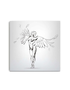 Cuadro Decorativo Canvas Art Mujer Desnuda Con Alas De Ángel Con Barniz A Registro