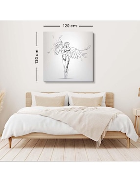 Cuadro decorativo Canvas Art Mujer desnuda con alas de ángel con barniz a registro