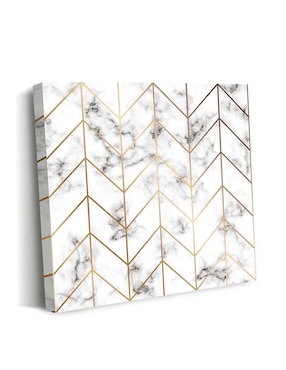 Cuadro decorativo Canvas Art Marmoleado con flujo liso geométrico con barniz a registro