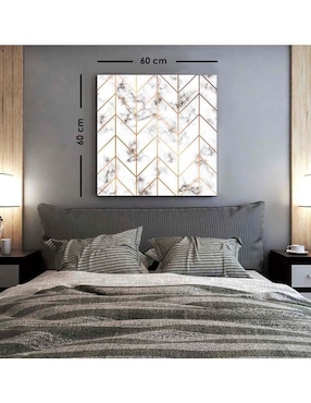 Cuadro decorativo Canvas Art Marmoleado con flujo liso geométrico con barniz a registro