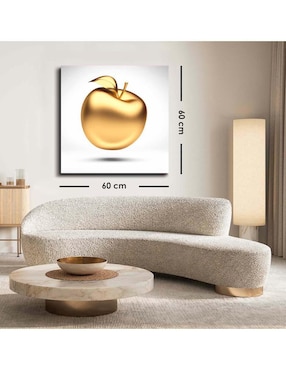 Cuadro decorativo Canvas Art Manzana lujosa en blanco con barniz a registro