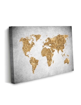 Cuadro decorativo Canvas Art Vibrante mapa mundi con barniz a registro