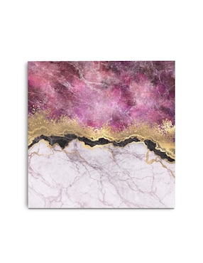 Cuadro Decorativo Canvas Art Marmol Rosa Dividido Con Blanco Con Barniz A Registro