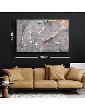 Cuadro decorativo Canvas Art Mármol translucido tela gris con barniz a registro