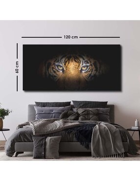 Cuadro decorativo Canvas Art Mirada de tigre con barniz a registro
