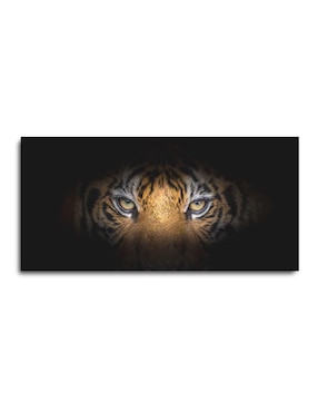 Cuadro Decorativo Canvas Art Mirada De Tigre Con Barniz A Registro