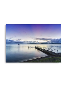 Cuadro decorativo Canvas Art Un muelle con vista fenomenal con barniz a registro