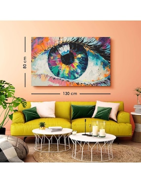 Cuadro decorativo Canvas Art Ojo humano de pintura al óleo con barniz a registro