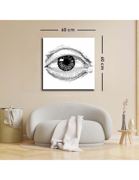 Cuadro decorativo Canvas Art Ojo pintado en tinta con barniz a registro