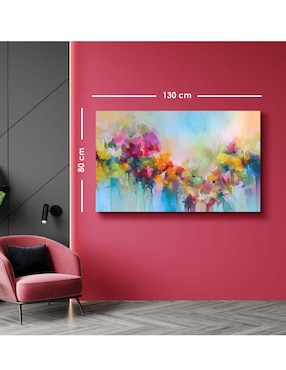 Cuadro decorativo Canvas Art Manchas abstractas con barniz a registro