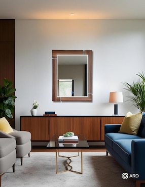 Espejo rectangular Ard Decorativo de pared con luz Led Luminous Oak