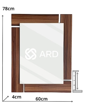 Espejo rectangular Ard Decorativo de pared con luz Led Luminous Oak