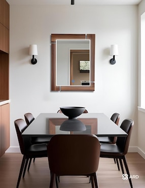 Espejo rectangular Ard Decorativo de pared con luz Led Luminous Oak