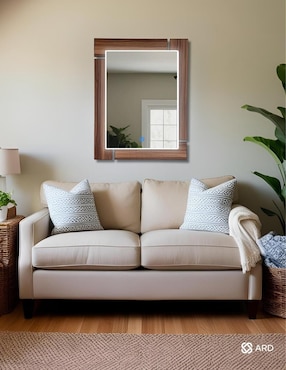 Espejo rectangular Ard Decorativo de pared con luz Led Luminous Oak