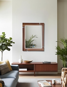 Espejo rectangular Ard Decorativo de pared con luz Led Luminous Oak