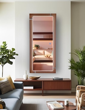 Espejo rectangular Ard Decorativo de pared con luz Led Luminous Oak