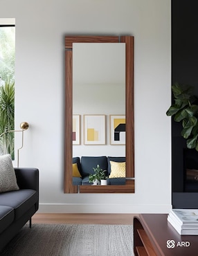 Espejo rectangular Ard Decorativo de pared de madera Glanz Oak