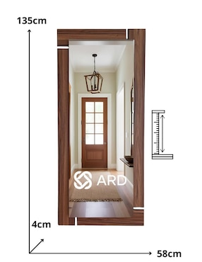 Espejo rectangular Ard Decorativo de pared de madera Glanz Oak
