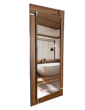 Espejo rectangular Ard Decorativo de pared de madera Glanz Oak