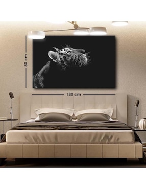 Cuadro decorativo Canvas Art Perfil de tigre con barniz a registro