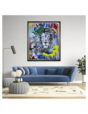 Pintura KING LION técnica mixta Lune Art Gallery ANIMALART