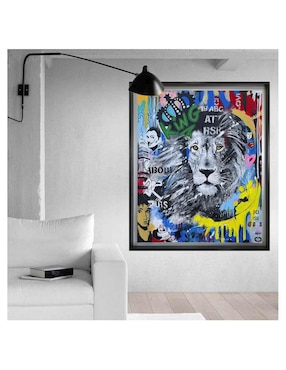 Pintura KING LION técnica mixta Lune Art Gallery ANIMALART