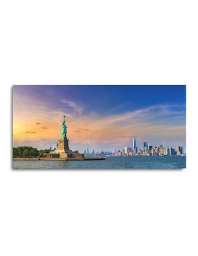 Cuadro decorativo Canvas Art Panorama estatua de la libertad con barniz a registro