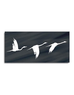 Cuadro decorativo Canvas Art Parvada de gaviotas volando con barniz a registro