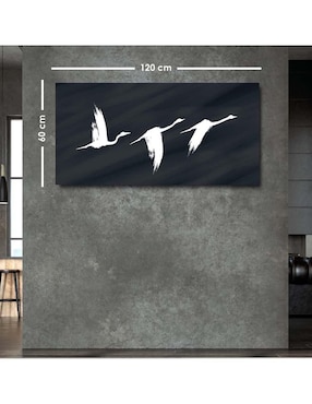 Cuadro decorativo Canvas Art Parvada de gaviotas volando con barniz a registro