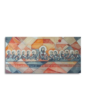 Cuadro decorativo Canvas Art Pintura de Jesucristo y sus discípulos con barniz a registro
