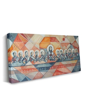 Cuadro decorativo Canvas Art Pintura de Jesucristo y sus discípulos con barniz a registro