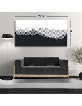 Cuadro decorativo Canvas Art Paisaje de puntos montañosos con barniz a registro