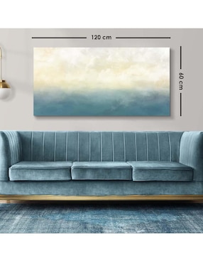 Cuadro decorativo Canvas Art Paisaje marino con cielo y nubes con barniz a registro
