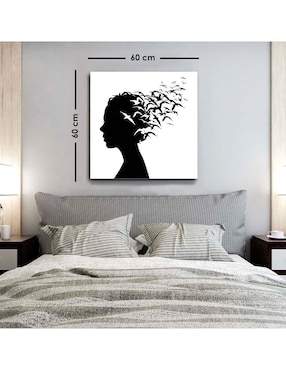 Cuadro decorativo Canvas Art Pájaros volando de su cabeza con barniz a registro
