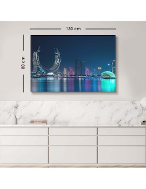 Cuadro decorativo Canvas Art Paisaje Qatar Torres con barniz a registro
