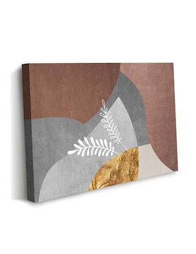 Cuadro decorativo Canvas Art Figura abstracta hojas naturales con barniz a registro