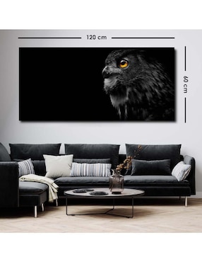 Cuadro decorativo Canvas Art Gran búho con barniz a registro