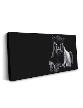Cuadro decorativo Canvas Art Puma en la obscuridad con barniz a registro