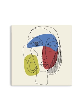 Cuadro Decorativo Canvas Art Retrato Abstracto De Mujer Con Barniz A Registro