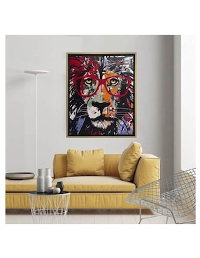 Pintura Intellectual Lion técnica acrílico Lune Art Gallery AnimalArt