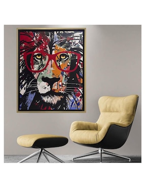 Pintura Intellectual Lion técnica acrílico Lune Art Gallery AnimalArt