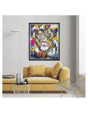 Pintura El León de los ojos tristes técnica acrílico Lune Art Gallery AnimalArt