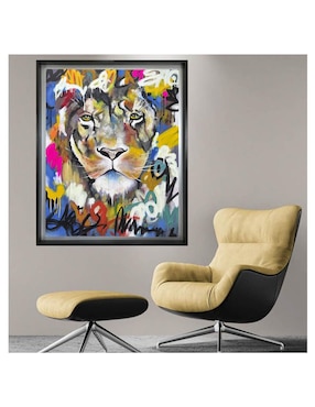 Pintura El León de los ojos tristes técnica acrílico Lune Art Gallery AnimalArt