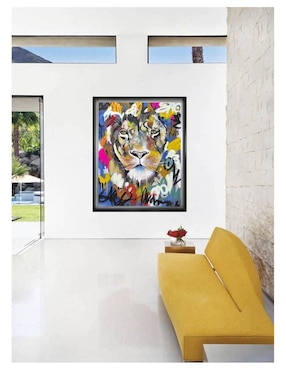 Pintura El León de los ojos tristes técnica acrílico Lune Art Gallery AnimalArt