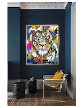 Pintura El León de los ojos tristes técnica acrílico Lune Art Gallery AnimalArt