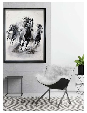 Pintura Éxodo en libertad técnica acrílico Lune Art Gallery Caballos