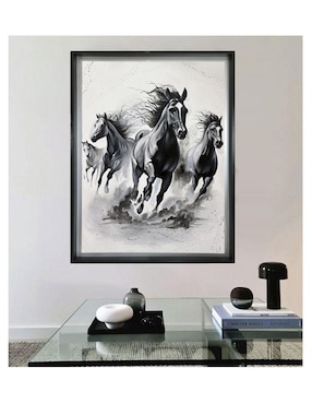 Pintura Éxodo en libertad técnica acrílico Lune Art Gallery Caballos