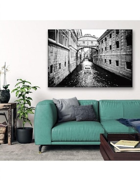 Cuadro decorativo Industria Grafica Ciento 23 Venecia en blanco y negro